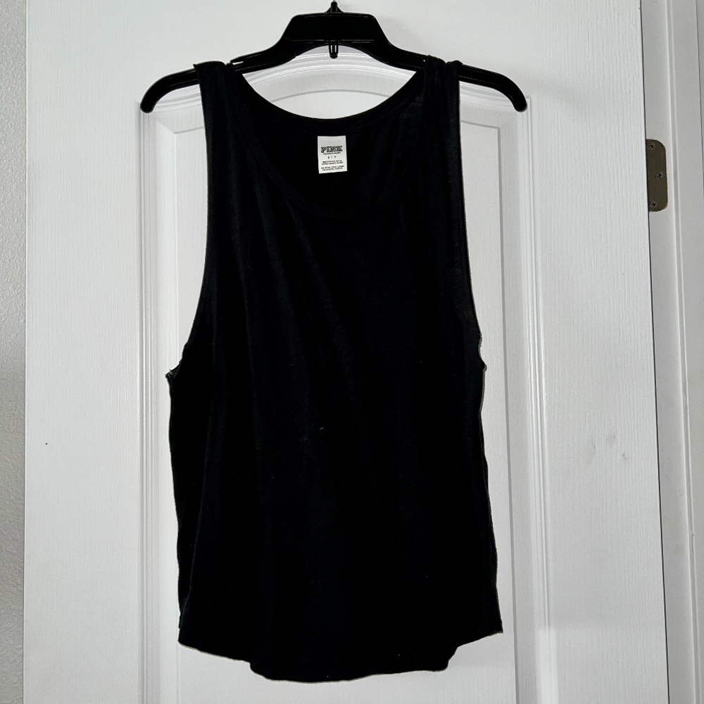 PINK Black Muscle Tank